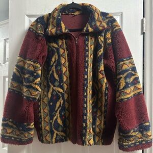 Vintage Sherpa Full Zip Jacket Size Medium (oversized)